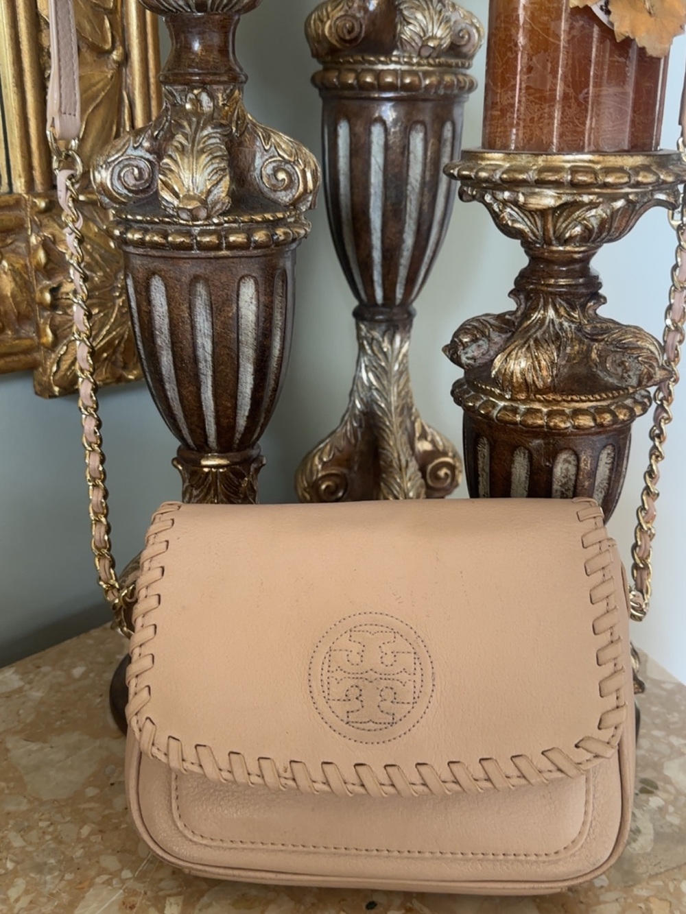 Tory Burch Marion Women’s Leather Crossbody Bag Blush  Color